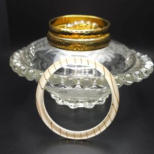 Set of 3 vintage Brass and Lucite bangles.